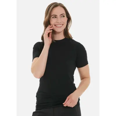 Athene W Wool Ss O-Neck T-Shir, Black, 38,  Underställ