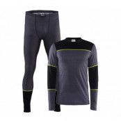 Baselayer Set M, Dk Grey Melange/Black, Xs,  Craft