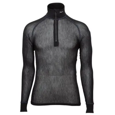 Brynje Wool Thermo Light Zip-polo 3/4 Black