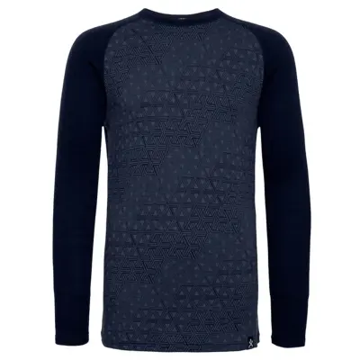 Bula Geo Merino Wool Crew Navy