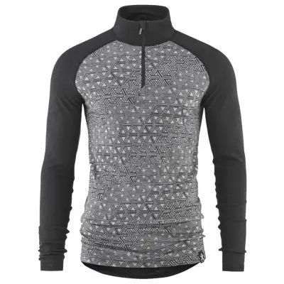 Bula Geo Merino Wool Halfzip Dgrey