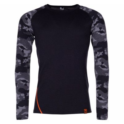 Camo Merino Wool Crew, Dgrey, L,  Bula