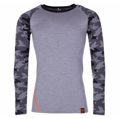 Camo Merino Wool Crew, Greym, Xl,  Bula