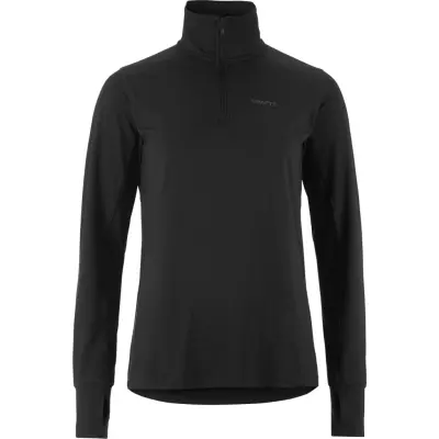 Craft Women's Flow Half Zip Longsleeve Black Melange