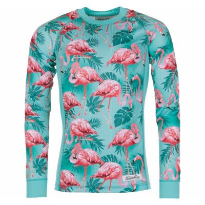 Crewneck L/S Baselayer, Flamingo Aop, 3xl,  Underställströjor