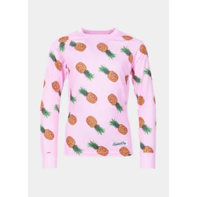 Crewneck L/S Baselayer Jr, Pink Pineapple Print, 100,  Underställströjor