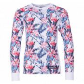 Crewneck L/S Baselayer Jr, White Aop, 100, Blount And Pool