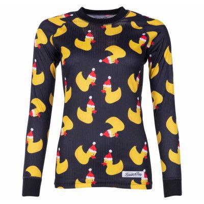 Crewneck L/S Baselayer W, Black Santa Yellow Duck, 36,  Tröjor