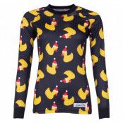 Crewneck L/S Baselayer W, Black Santa Yellow Duck, 40, Tröjor