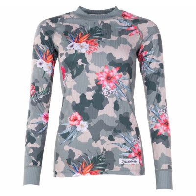 Crewneck L/S Baselayer W, Camo Flower Aop, 46,  Tröjor