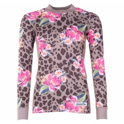 Crewneck L/S Baselayer W, Leo Flower Aop, 42,  Tröjor