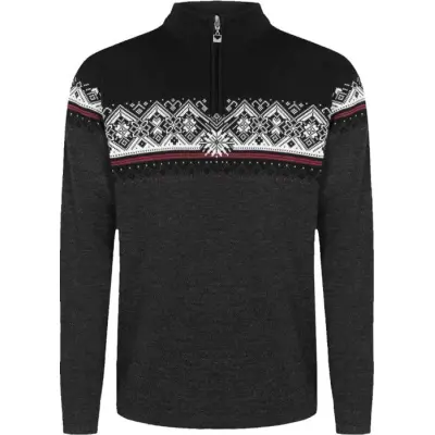Dale of Norway M's Moritz Sweater Dark Charcoal Raspberry Black