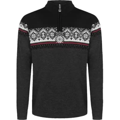 Dale of Norway M's Moritz Sweater Dark Charcoal Raspberry Black