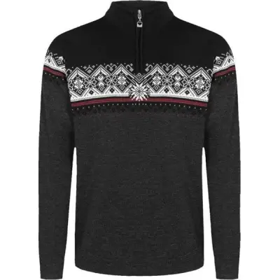 Dale of Norway M's Moritz Sweater Dark Charcoal Raspberry Black