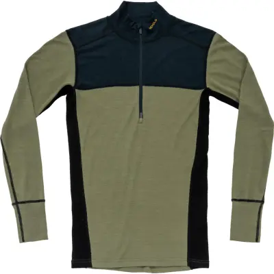 Devold Men's Lauparen Merino 190 Zip Neck Ink/Lichen/Black