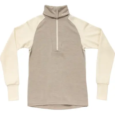 Devold Women's Expedition Merino Silk Zip Offwhite/Stone