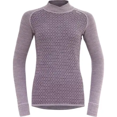 Devold Women's Kvitegga Merino 230 Cross Neck Orchid