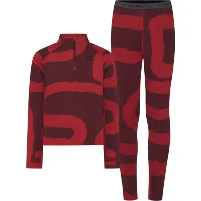 Didriksons Kids' Yotta Printed Set Path L Rust