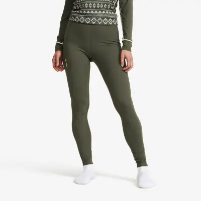 Downhill Base Layer Pants Dam Kambaba Green, Storlek:XS