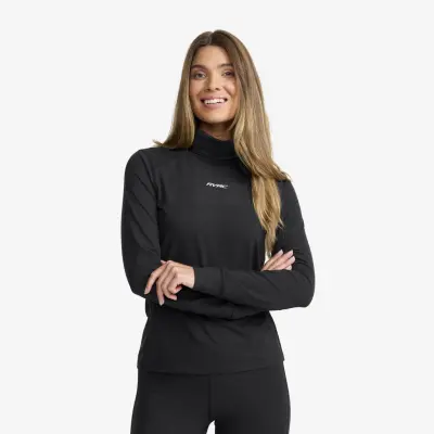Downhill Base Layer Turtleneck Top Dam Black, Storlek:S