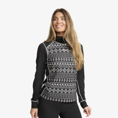 Downhill Base Layer Turtleneck Top Dam Black/Peyote, Storlek:L