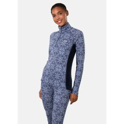 Edith Half Zip, Dusty Midtone Blue, S,  Ullunderställ