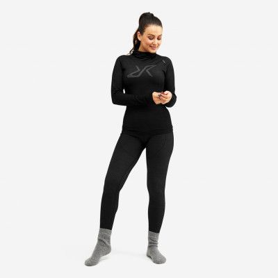 Fuse Merino Base Layer Set - Dam - Anthracite, Storlek:S-M - Underställ