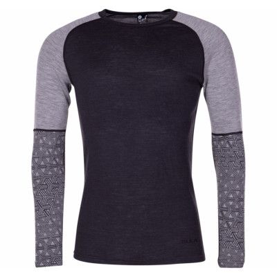 Geo Merino Wool Sleevecrew, Greym, M,  Bula