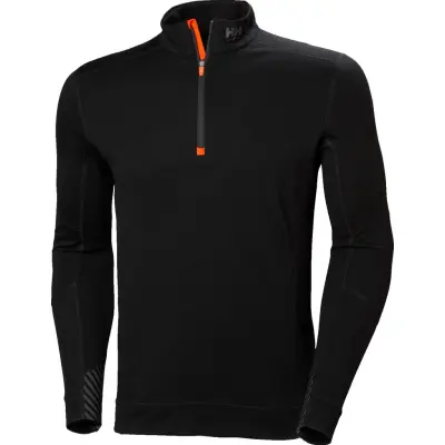 Helly Hansen Workwear Men's Halfzip Shirt Lifa Merino Black990