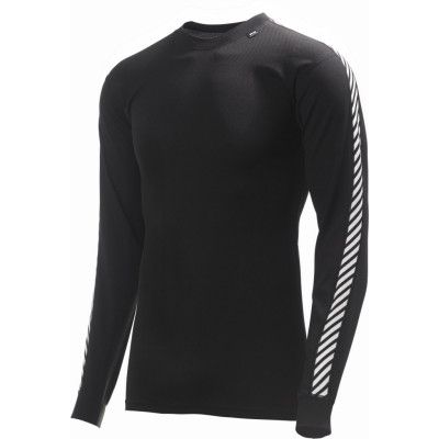 Helly Hansen Men's HH Lifa Stripe Long-Sleeve Crew Base Layer Black