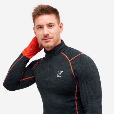 Hiball Waffle Base Layer Set - Herr - Black/Flame, Storlek:3XL - Underställ