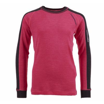 Himalaya Merino Crewneck Jr, Pink/Dk Grey, 110,  Ullunderställ