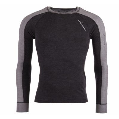 Himalaya Merino Crewneck Sr, Lt Grey/Dk Grey, S,  Swedemount