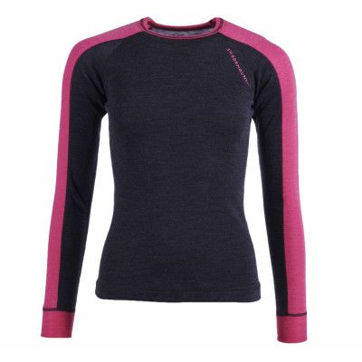 Himalaya Merino Crewneck W, Dk Grey/Pink, 46,  Swedemount