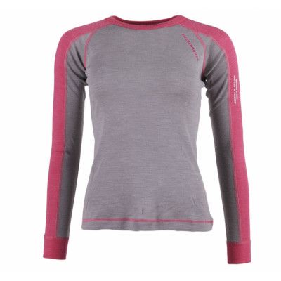 Himalaya Merino Crewneck W, Lt Grey/Pink, 34,  Swedemount