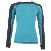 Himalaya Merino Crewneck W, Turquoise/Dk Grey, 38, Swedemount