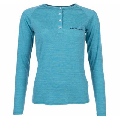 Himalaya Merino Henley L/S W, Turquoise, 46,  Underställ