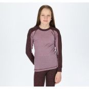 Himalaya Merino Wool Crewneck Jr, Dusty Rose Melange/Plum Melang, 110, Ullunderställ