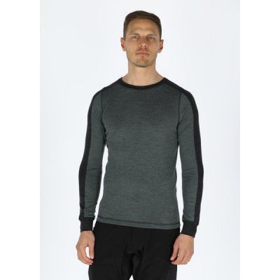 Himalaya Merino Wool Crewneck, Olive Melange/Charcoal Melange, 2xl,  Ullunderställ