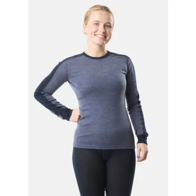 Himalaya Merino Wool Crewneck W, Navy Melange/Dk Navy, 36,  Ullunderställ