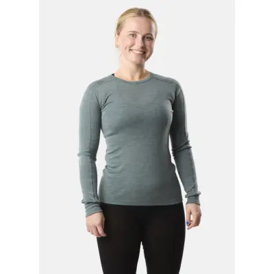 Himalaya Merino Wool Crewneck W, Seaweed Melange, 44,  Ullunderställ