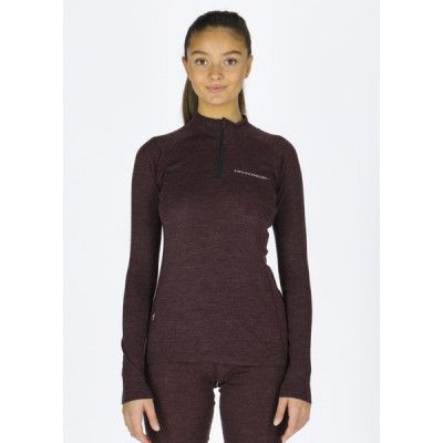 Himalaya Merino Wool Halfzip W, Plum Melange, 46,  Ullunderställ