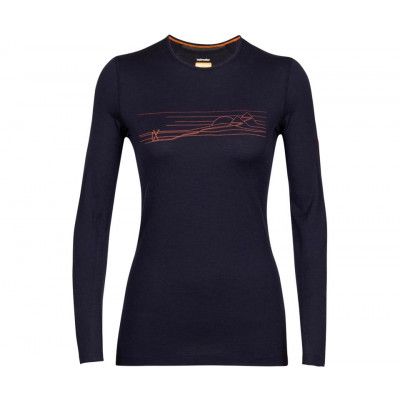 Icebreaker 200 Oasis Ski Stripes LS Crew Shirt Women