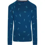Icebreaker Kids' Merino 200 Oasis Long Sleeve Crewe Snow Day Atlantis/Topaz