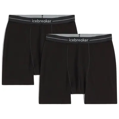 Icebreaker Men Merino 150 Anatomica Boxers 2 Pack Black - L
