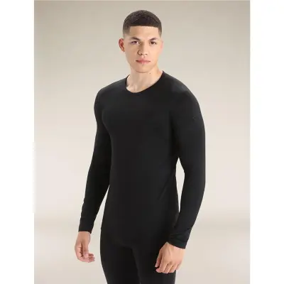 Icebreaker Men Merino 200 Oasis LS Crewe Black Black M