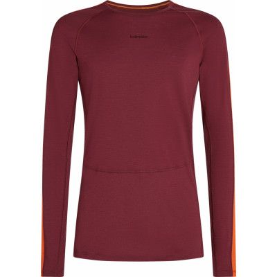 Icebreaker Men's Zoneknit 200 Long Sleeve Crewe Port/Blaze/Core Black