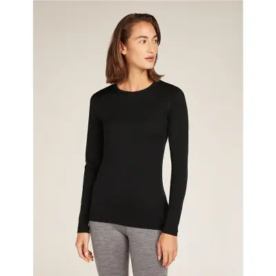 Icebreaker Women Merino 200 Oasis LS Crewe Black - 3XL