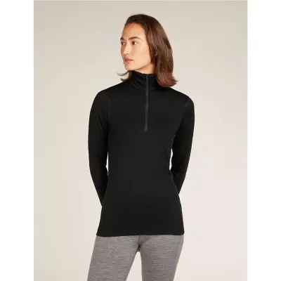 Icebreaker Women Merino 200 Oasis LS Half Zip Black - XXL