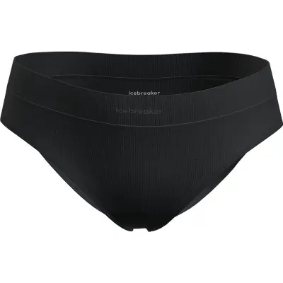 Icebreaker Women Merino Blend Rib Lotus Hipster Black - M